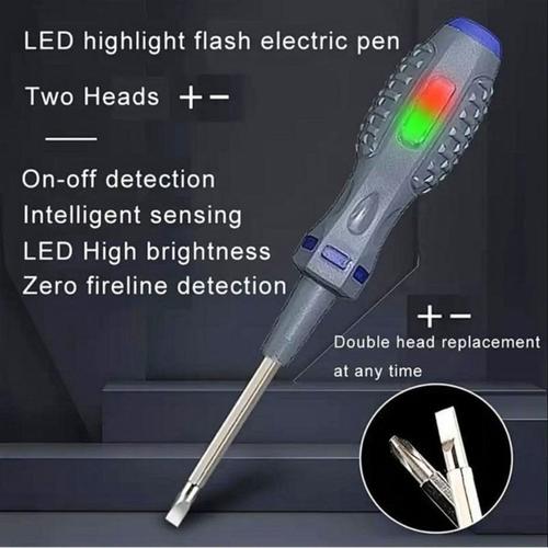 Obeng Tespen Bolak Balik Dual LED Testpen Multifungsi