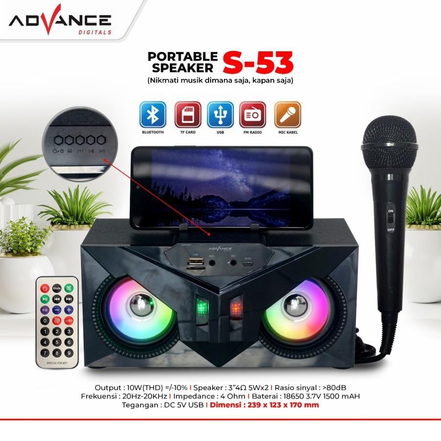Advance Speaker Portable Bluetooth S-53 / Speaker Karaoke Portable S53