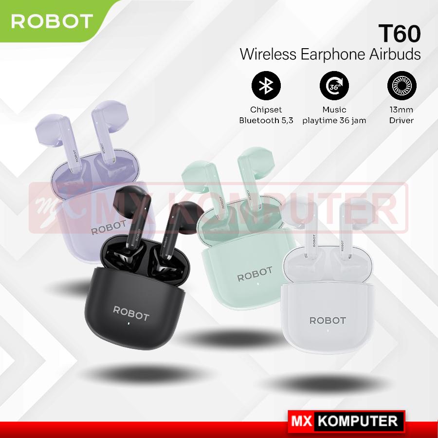 Robot Wireless Earphone Airbuds T60 Original TWS Bluetooth