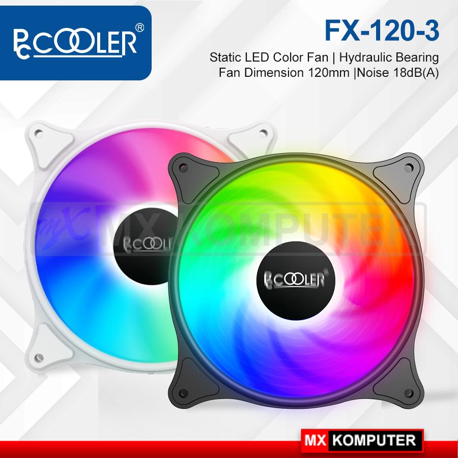 FAN CASE PCCOOLER FX-120-3 Static Color LED 120mm / Fan Casing RGB12cm - Putih