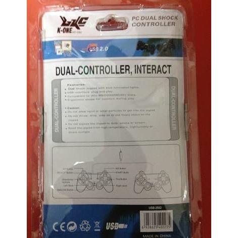 Gamepad Double USB Black K-One STK-8032A Getar Hitam Joypad