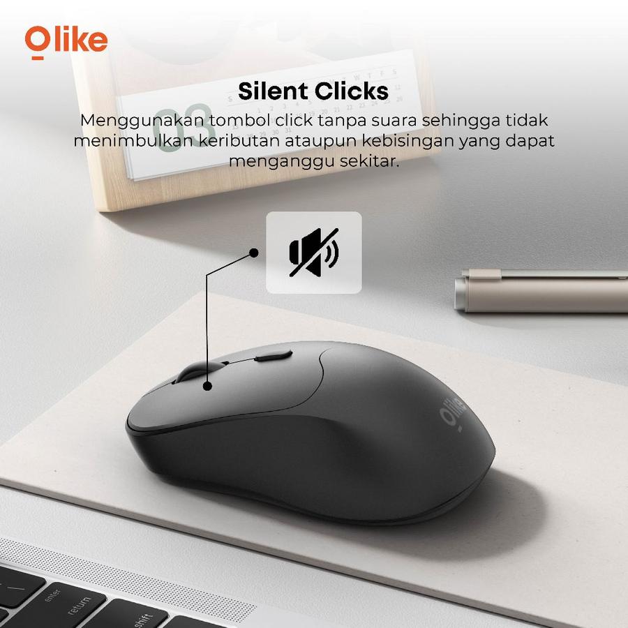 OLIKE M5 Wireless Mouse DUAL MODE USB Dongle - Bluetooth Silent Click Optical 1600DPI