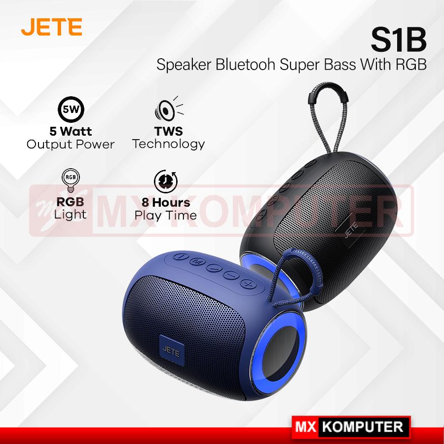 Speaker Bluetooh JETE S1B Super Bass With RGB Light - Hitam