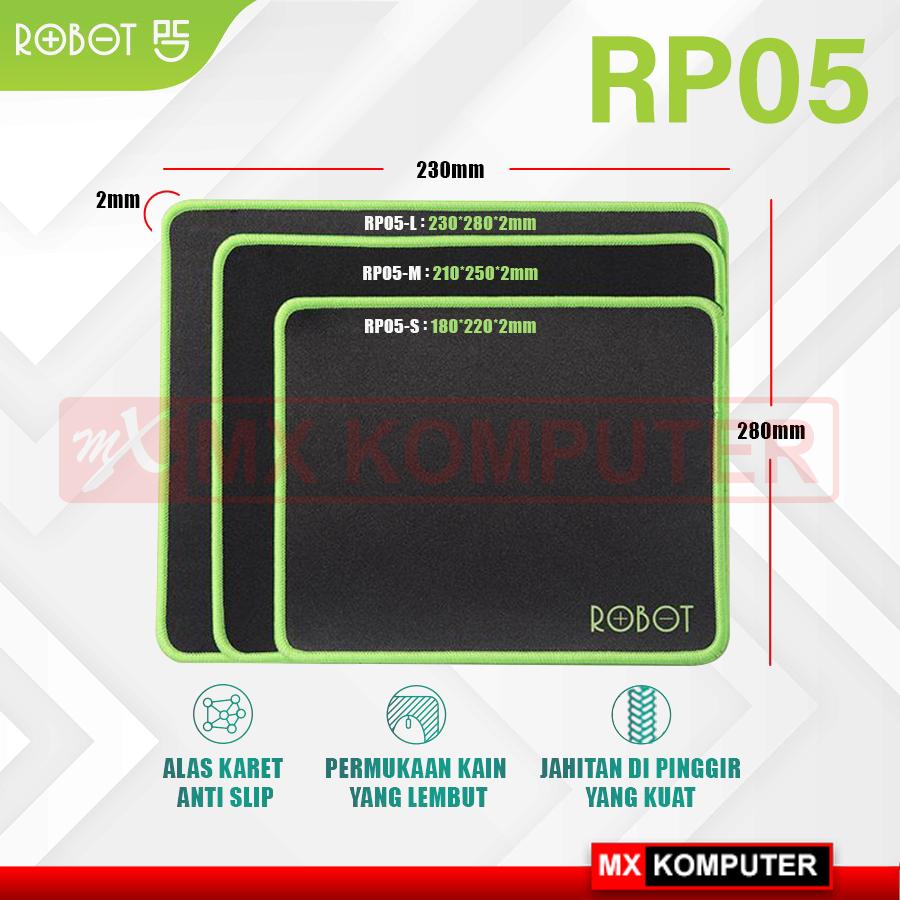 ROBOT - Mousepad Anti Slip RP05 Gaming Polos Hitam Murah Rubber ORI