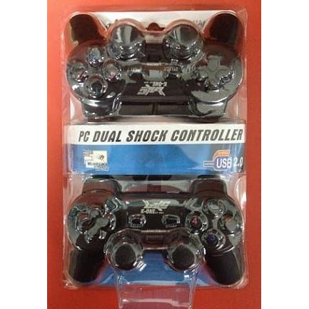 Gamepad Double USB Black K-One STK-8032A Getar Hitam Joypad