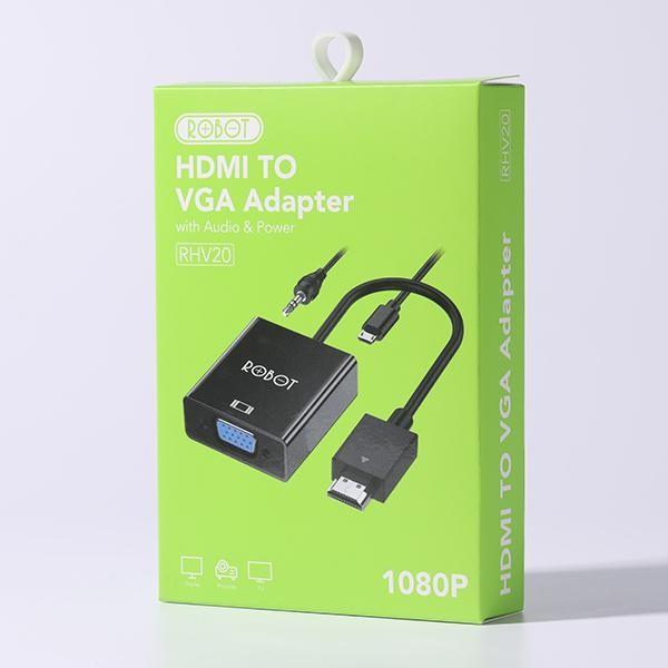 Converter HDMI to VGA Robot RHV20 Adaptor 1080p Full HD Audio