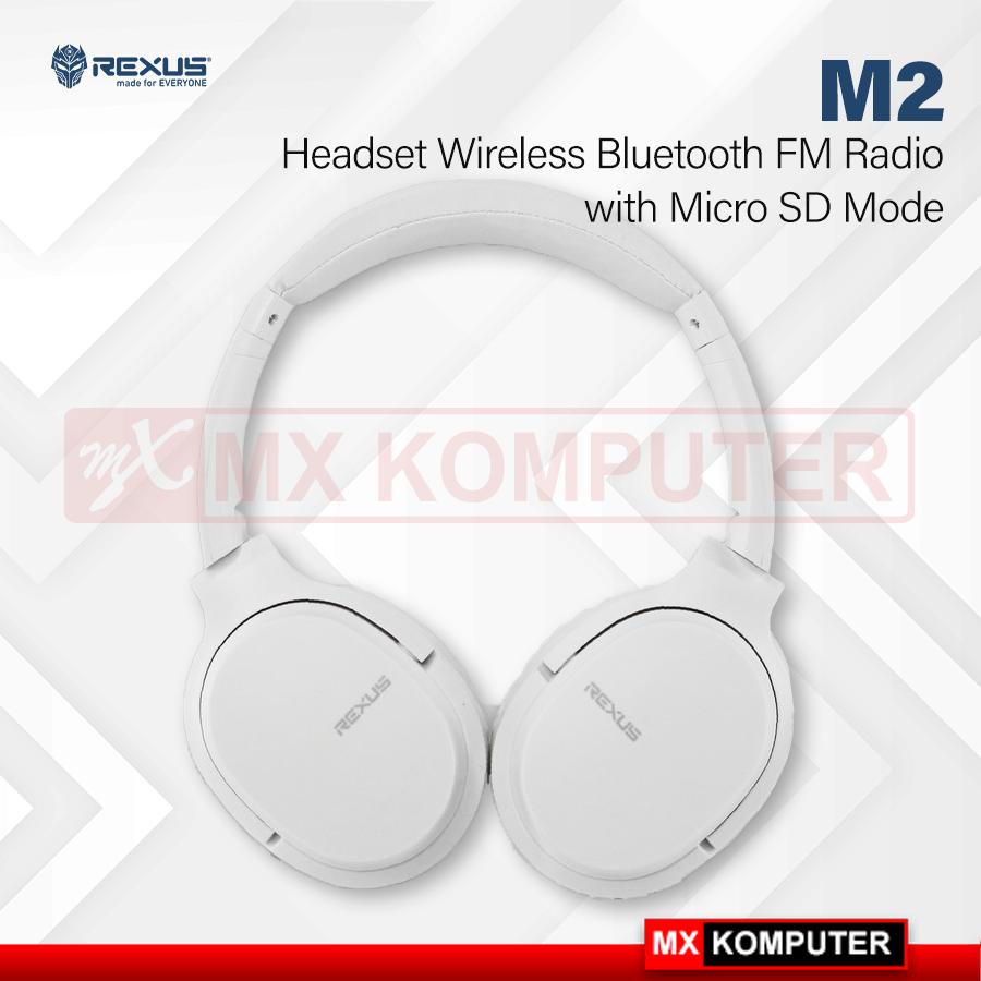 Headphone Rexus M2 Headset Bluetooth Jack Aux 3.5 Micro SD FM Radio