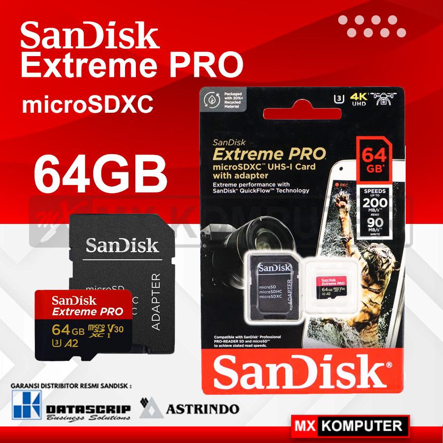 Jual Sandisk Micro SD Extreme Pro 64 GB MicroSDXC 64GB Micro SD A2