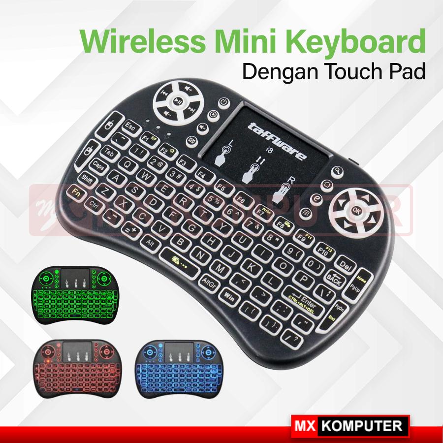 Keyboard Wireless Rii Mini I8 Touchpad RC With Backlight - Batre Recharge