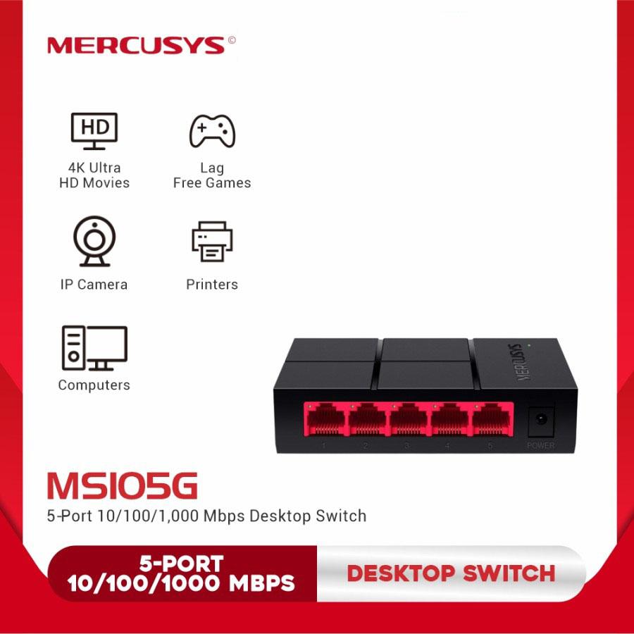 Mercusys MS105G Desktop Switch 5-Port 10/100/1000 Mbps HUB Switch