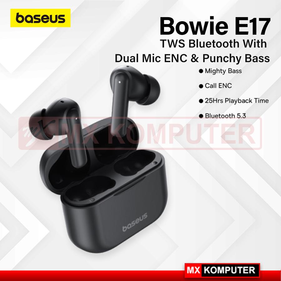 BASEUS TWS Bowie E17 True Wireless Bluetooth Earphone TWS ENC - Hitam