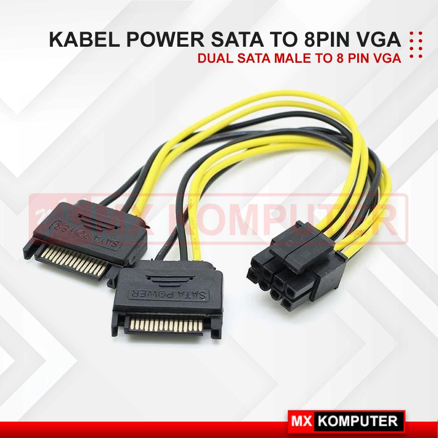 Kabel Power SATA to 8 Pin VGA Dual SATA Male to 8 Pin VGA