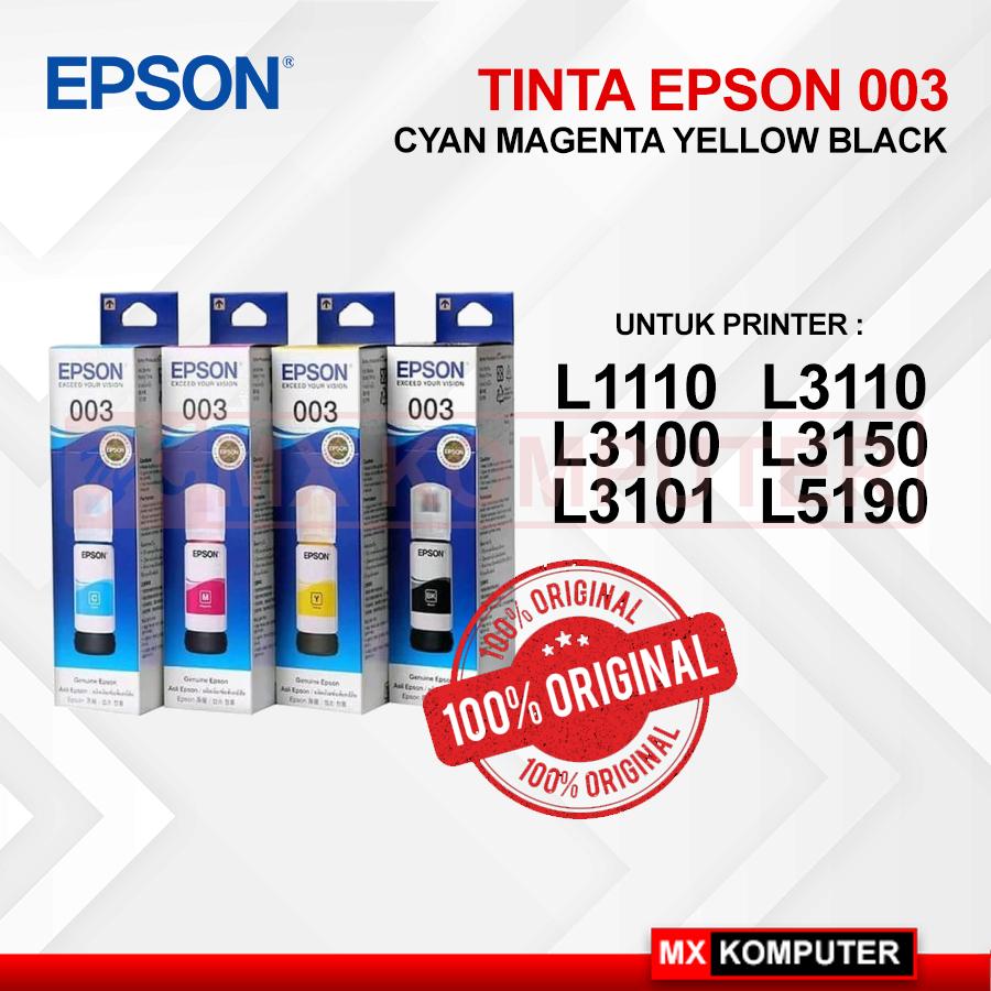 Tinta Botol Epson 003 Black, Cyan, Magenta, Yellow, L3110, L 3150