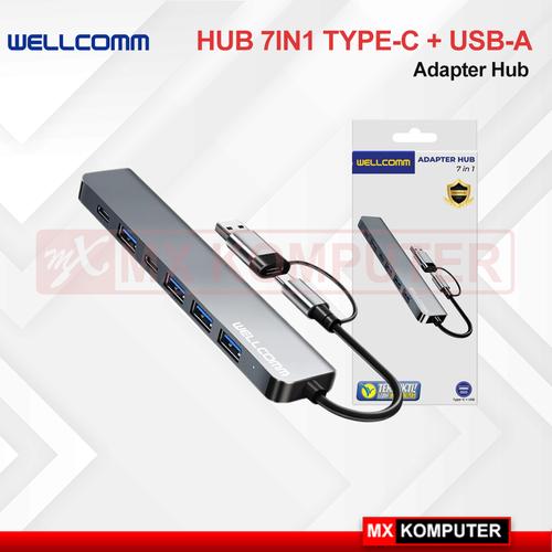 Adapter HUB 7IN1 TYPE-C + USB-A USB Hub Multi USB