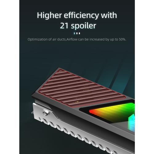 COOLMOON AOSOR CM-M2F Heatsink SSD M2 SATA NVME 2280 FAN ARGB