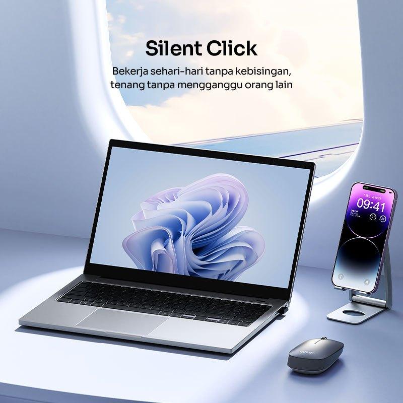 Robot M390 Mouse Silent Click Bluetooth + Wireless 2.4Ghz 1600DPI