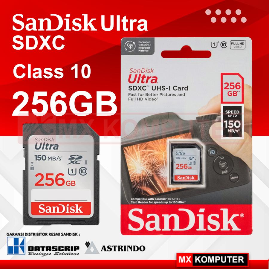 Memory Sandisk SD 256GB Ultra Class 10 Original SDHC SDXC