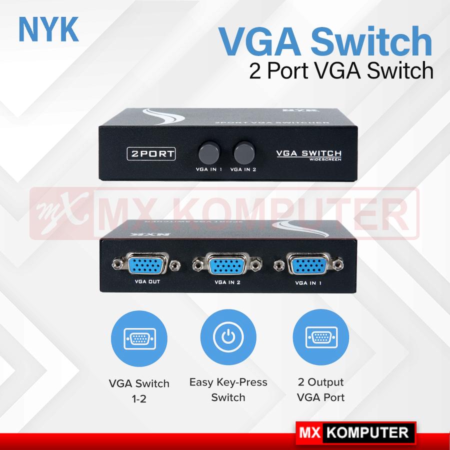 Switch 2 in 1 VGA per Due PC su un Monitor, Interruttore con Uscita Splitter, Adattatore Supporto XVGA SVGA UXGA per Computer Laptop Desktop