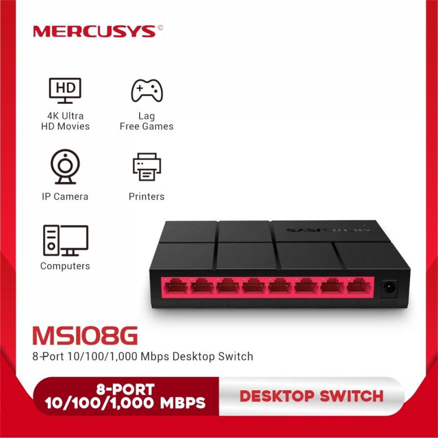 Mercusys MS108G 8-Port 10/100/1000Mbps Desktop HUB Switch