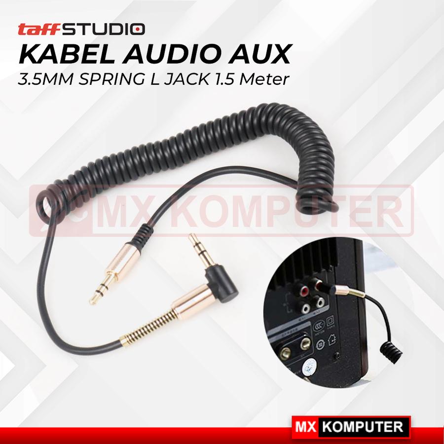 TaffSTUDIO Kabel Audio AUX 3.5mm Spring L Jack 1.5m