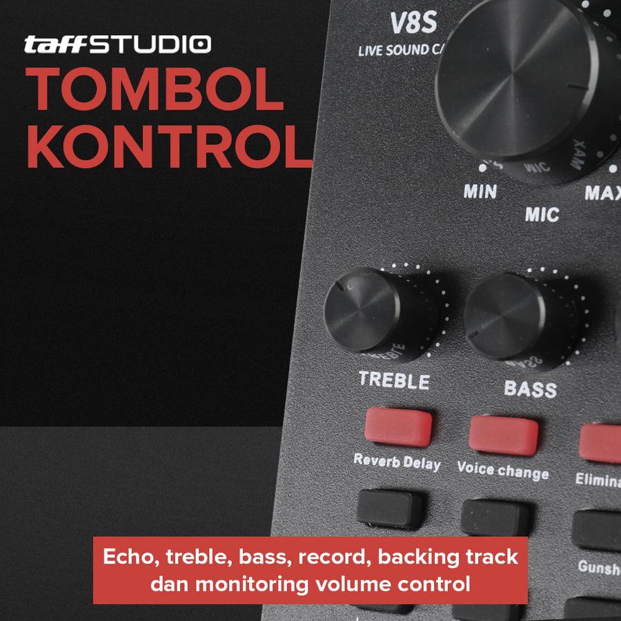 TaffSTUDIO Bluetooth Audio USB External Soundcard Live Broadcast Mic - V8S