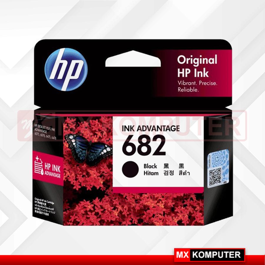 HP 682 Black Original Ink Catridge Tinta Printer Hitam Original