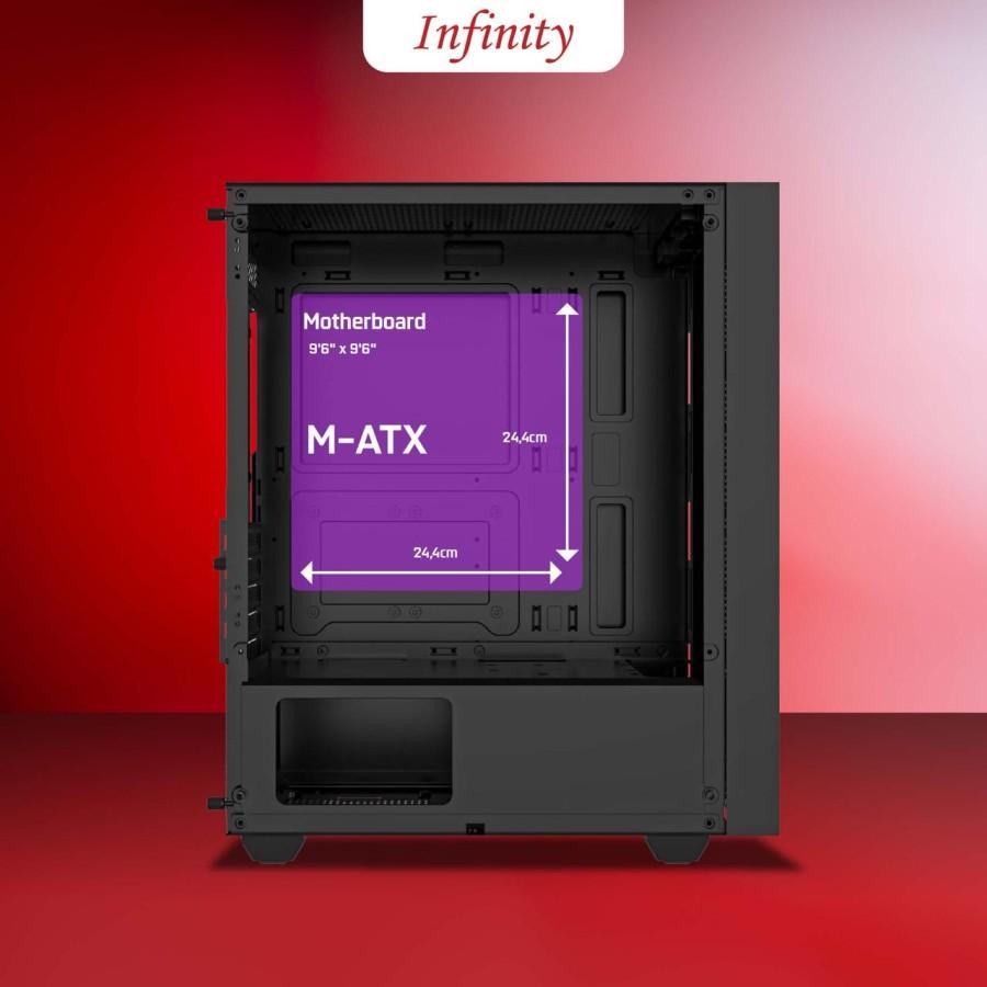 Casing PC INFINITY VESTA V4 Micro ATX Case Tempered Glass