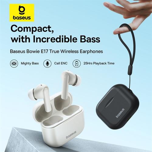 BASEUS TWS Bowie E17 True Wireless Bluetooth Earphone TWS ENC - Hitam