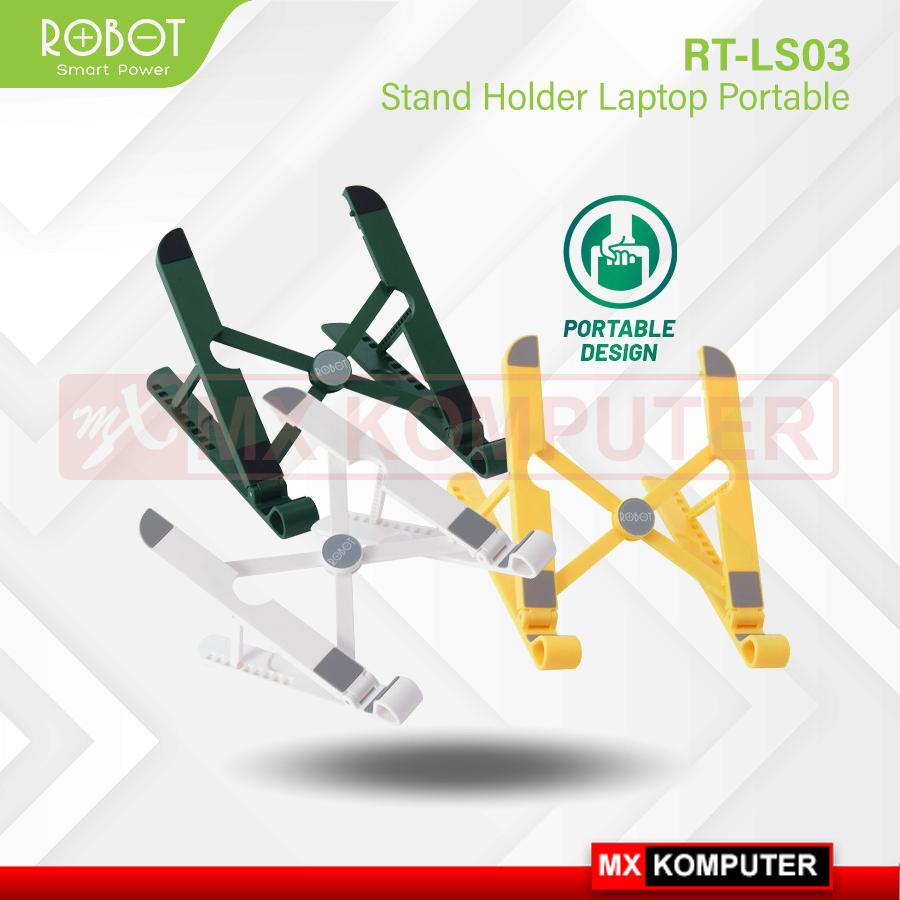 ROBOT Stand Holder Laptop Portable Lipat Anti Slip RT-LS03 Original - Putih