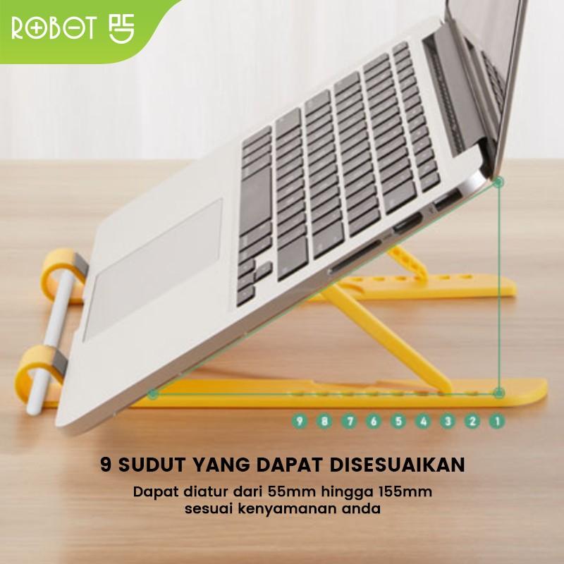 ROBOT Stand Holder Laptop Portable Lipat Anti Slip RT-LS03 Original - Putih