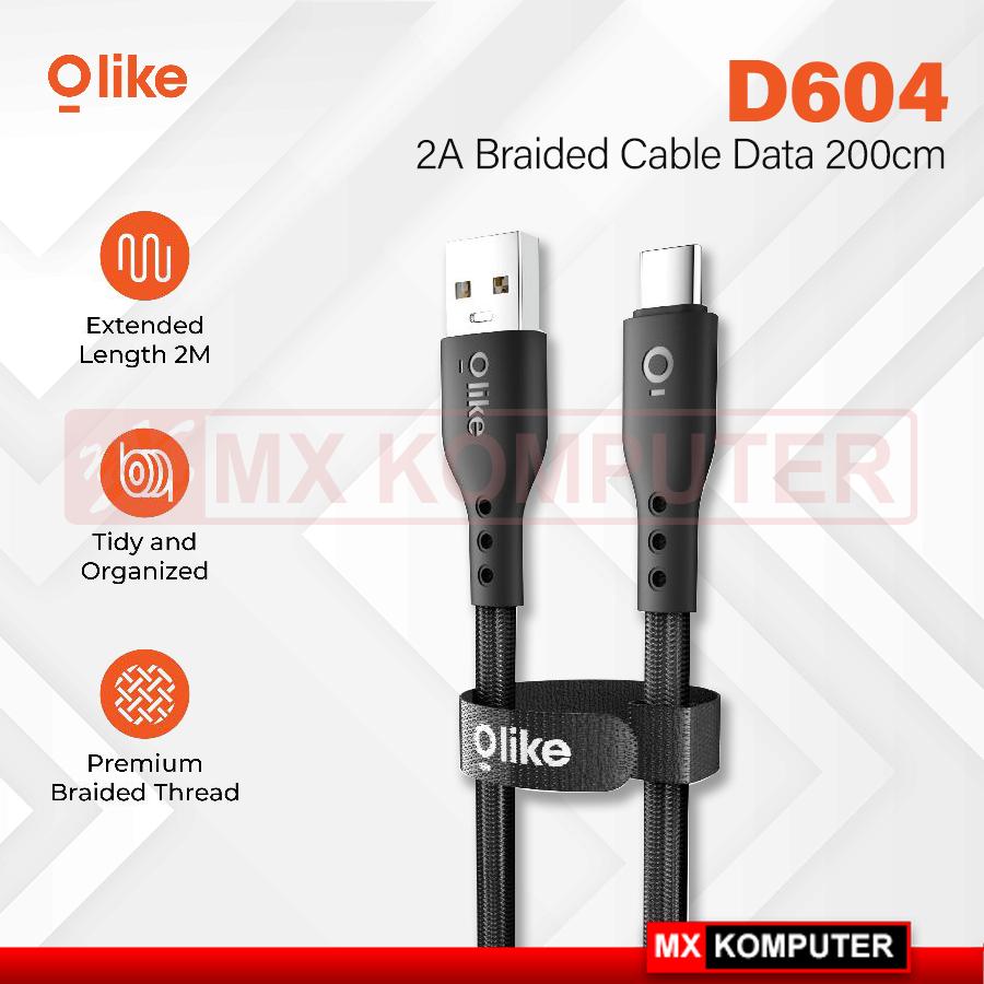 Kabel Data HP Fast Charging 2A Braided Olike D604 - Type C