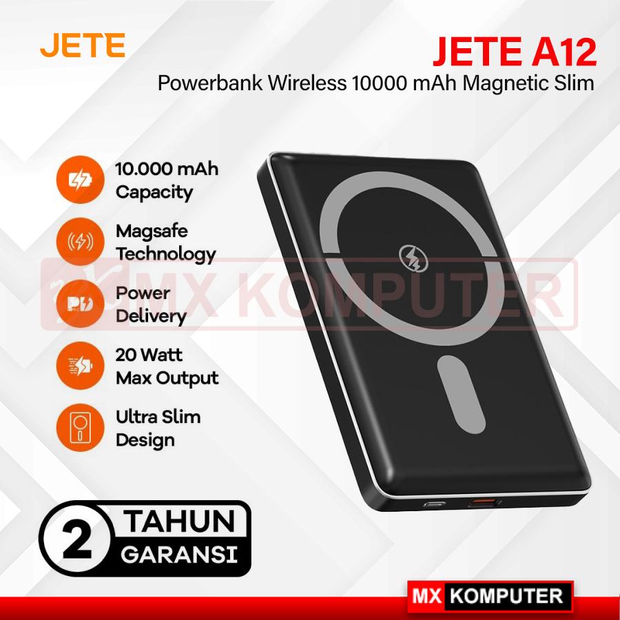 Powerbank Wireless JETE A12 10000 mAh Magnetic Slim