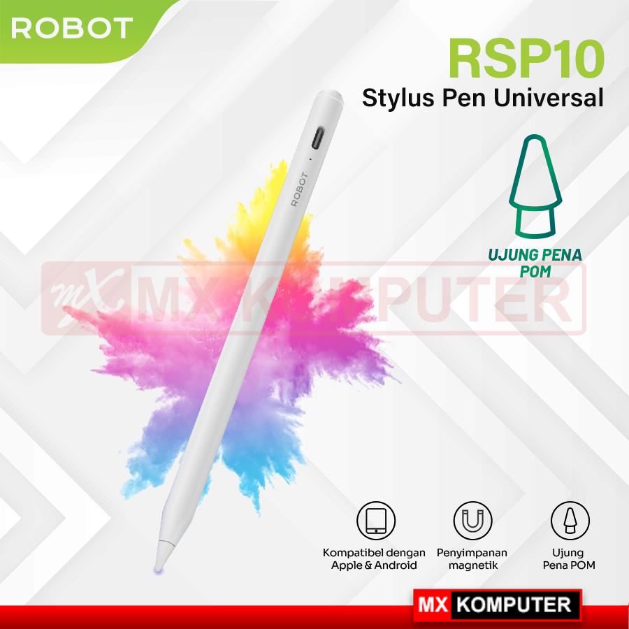 ROBOT RSP10 Stylus Pen Universal Pulpen Layar Sentuh Active Capacitive Fore iOS Android