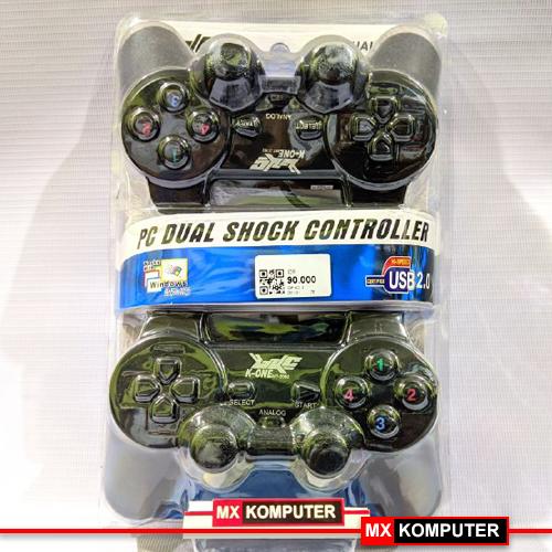 Gamepad Double USB Black K-One STK-8032A Getar Hitam Joypad