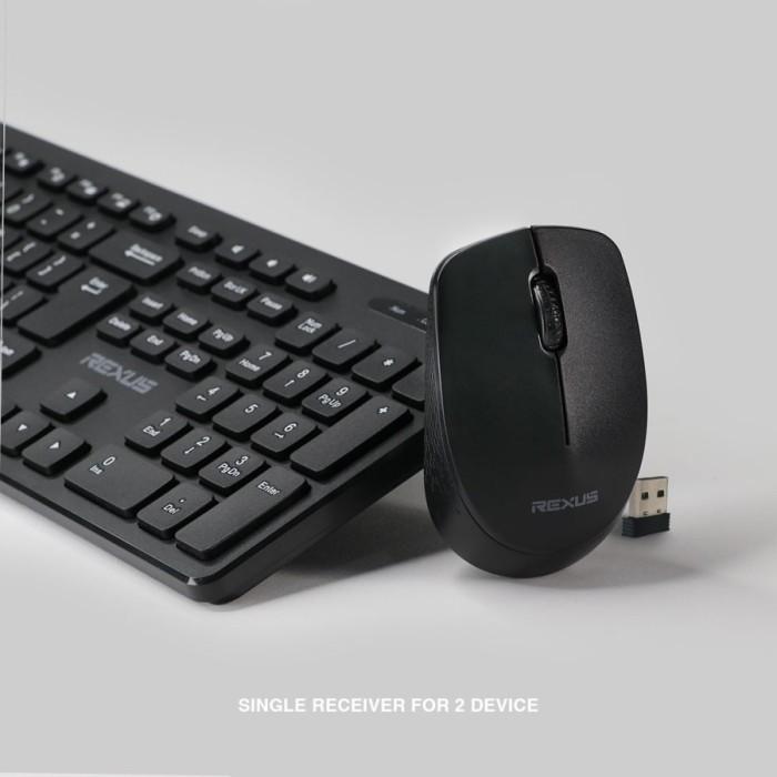 Keyboard Mouse Wireless Rexus KM8 Combo Silent - Hitam