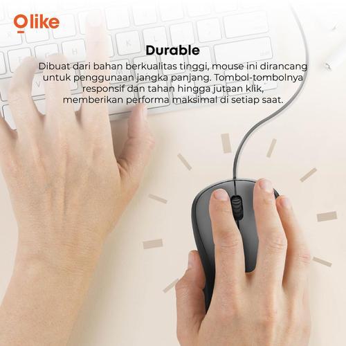Mouse Wired OLIKE M102S Ergonomic Design 1200 DPI Kabel 150cm