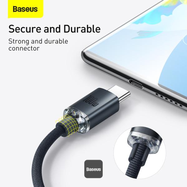 Baseus Crystal Shine Series USB A to Type C 100W Cable Kabel Charger