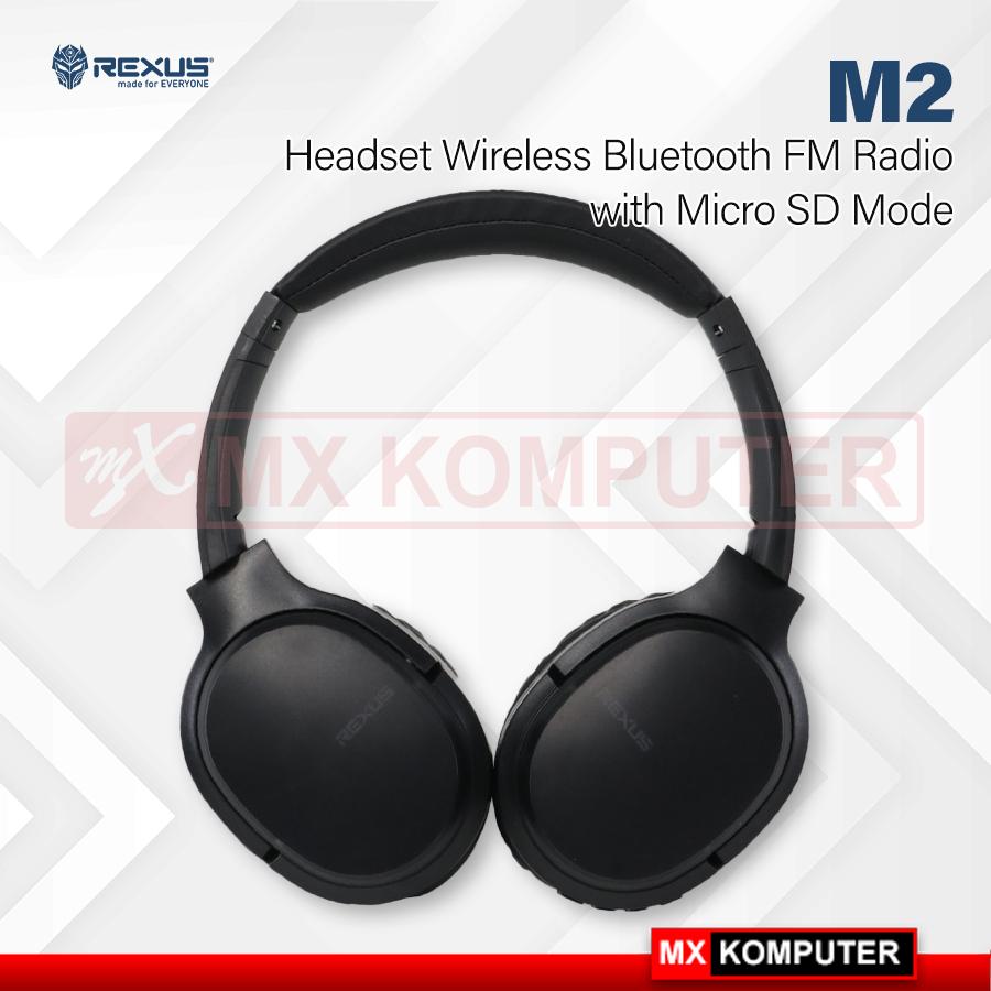 Headphone Rexus M2 Headset Bluetooth Jack Aux 3.5 Micro SD FM Radio