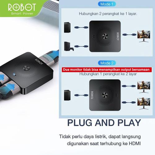 Robot HM103 HDMI Switch & Splitter 2in 1out / 1in 2out Bi-direction 4K