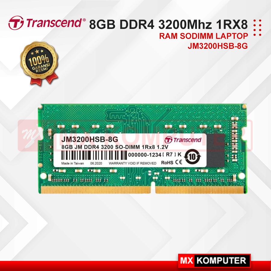 RAM Transcend 8GB DDR4 3200 Mhz Sodimm Laptop 1Rx8