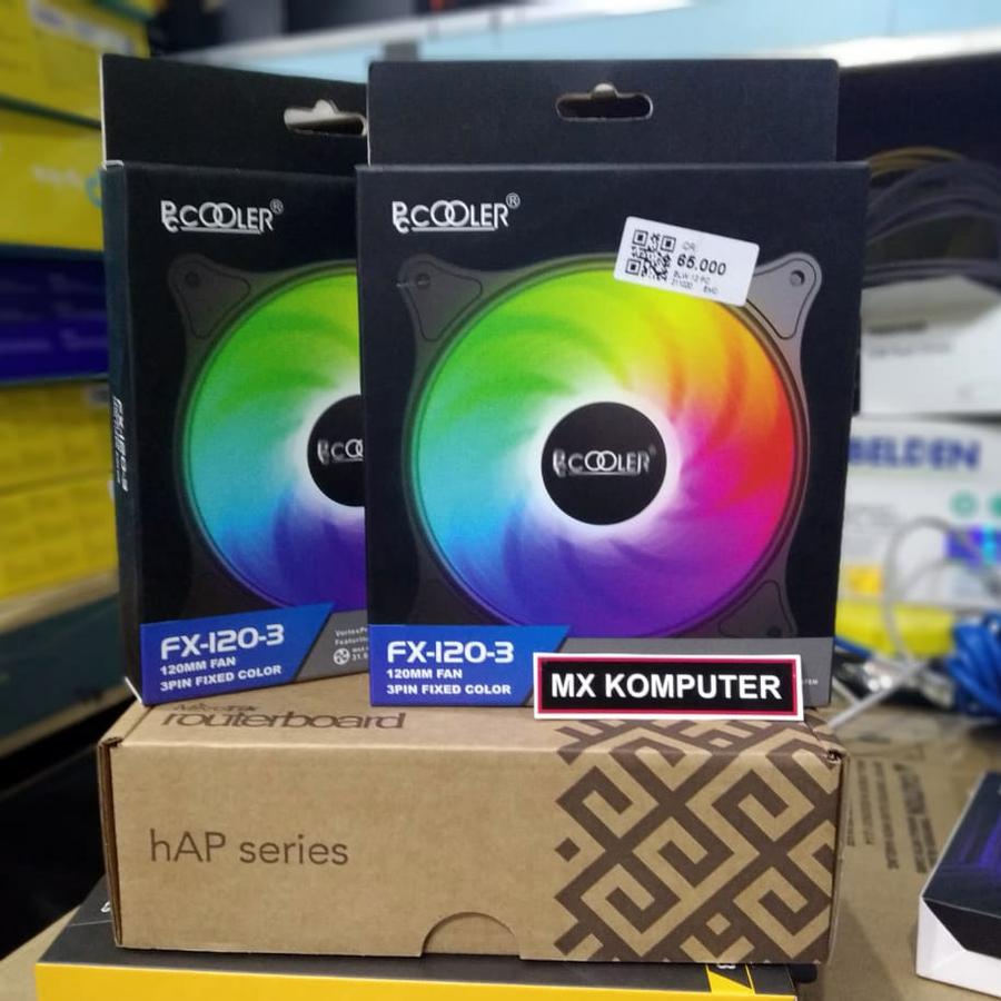 FAN CASE PCCOOLER FX-120-3 Static Color LED 120mm / Fan Casing RGB12cm - Putih