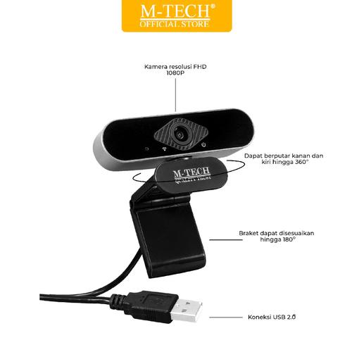 M-Tech WB350 Webcam Camera Full HD 1080P with Microphone MTECH