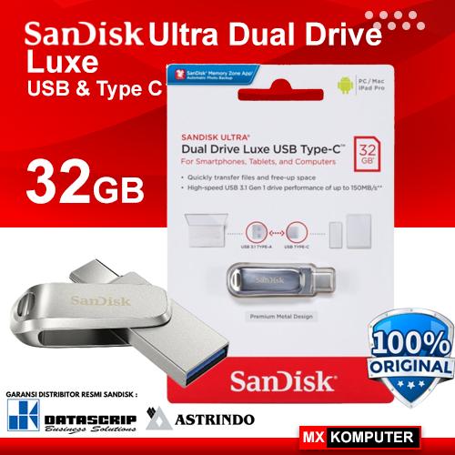 Sandisk OTG Type-C 3.1 Ultra Dual Drive Luxe USB Flashdisk 32 GB
