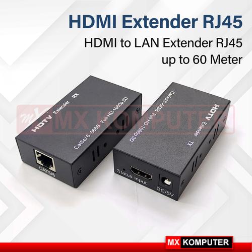 HDMI to LAN Extender RJ45 LAN up to 60m Perpanjangan HDMI 60 M