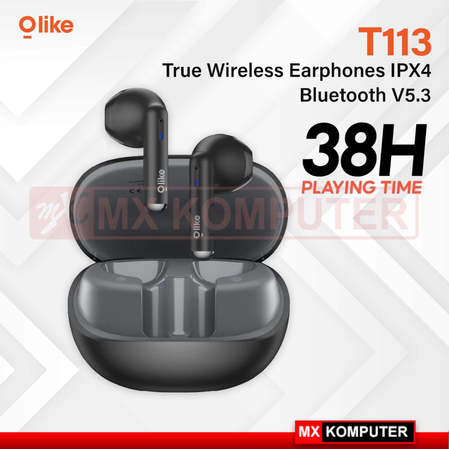 OLIKE TWS T113 | True Wireless Earphones IPX4 | Bluetooth 5.3 | Playing Time 38H - Hitam