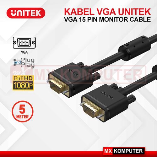 Kabel VGA 5 Meter 5M Unitek Male to Male Cable