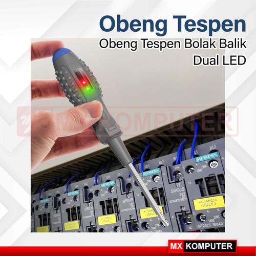 Obeng Tespen Bolak Balik Dual LED Testpen Multifungsi