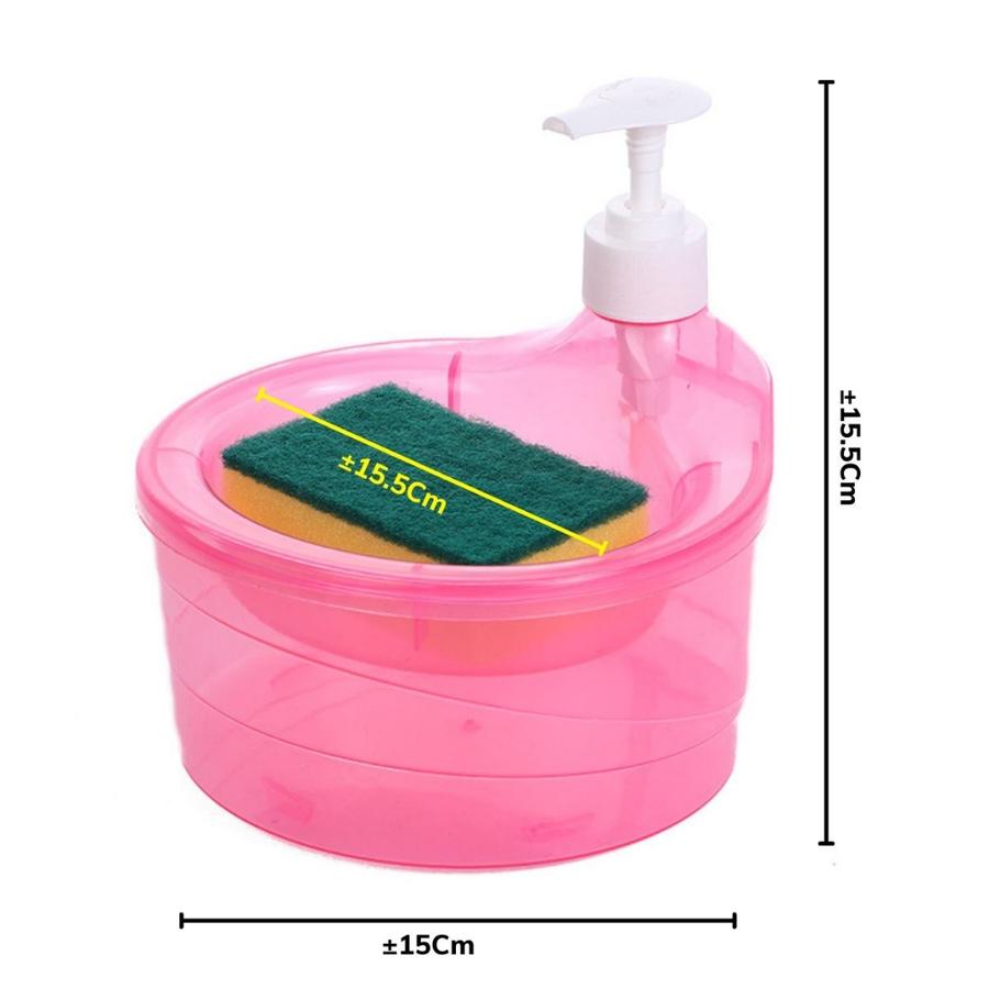 Dispenser Sabun Cuci Piring Tempat Sabun Bulat + Spons Cuci Piring