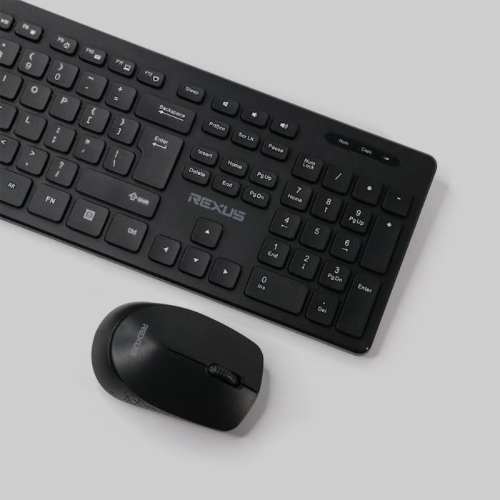 Keyboard Mouse Wireless Rexus KM8 Combo Silent - Hitam