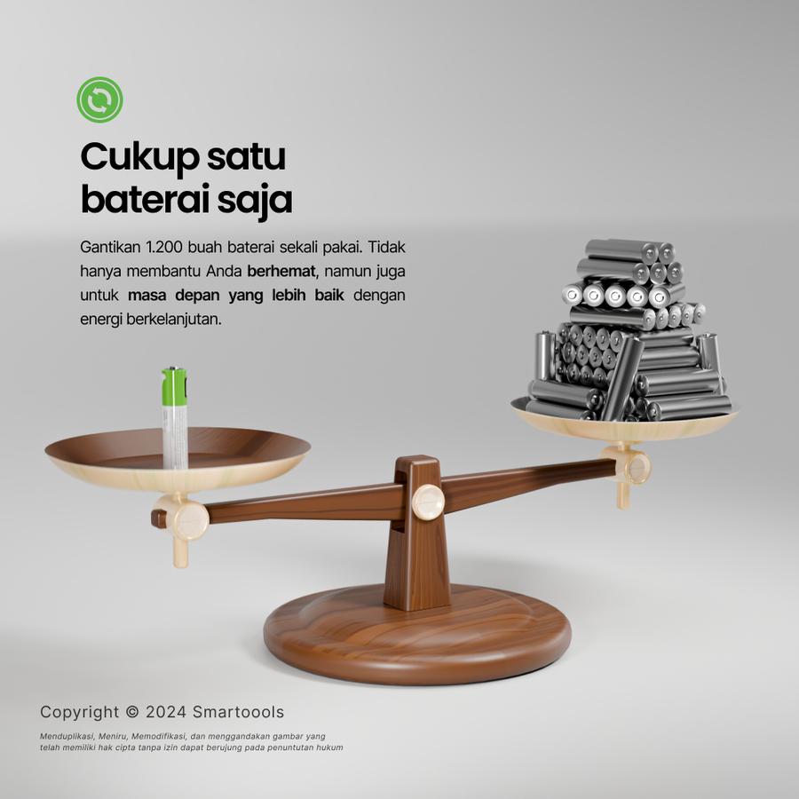 Baterai Cas Isi Ulang 2pcs Smartoools AAA 1.5V Type-C USB Rechargeable Lithium Battery Charge